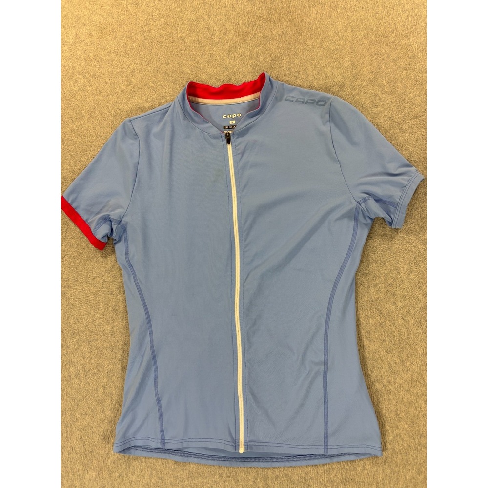 Capo Athletic Fit Full‎ Zip Cycling Jersey (Women's Large) Blue